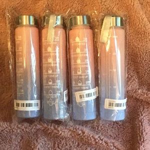 NEW - 9 ounce (280ml) motivational water bottle (4 included)